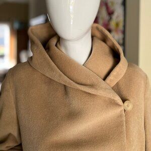 Hilary Radley Angora/Wool Blend Coat - Light Camel Colour - Size 6 / Medium